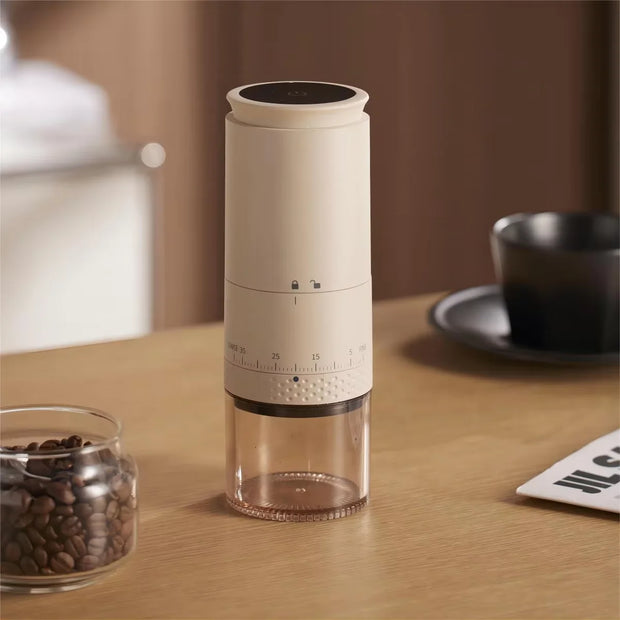 طاحونة قهوة كهربائية بُرّ – بطارية 1500mAh، شحن Type-C، إعدادات طحن قابلة للضبط