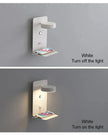 مصباح جداري LED Art Deco مع منفذ USB للشحن ومفتاح لمس – أسود وأبيض