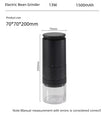 طاحونة قهوة كهربائية بُرّ – بطارية 1500mAh، شحن Type-C، إعدادات طحن قابلة للضبط