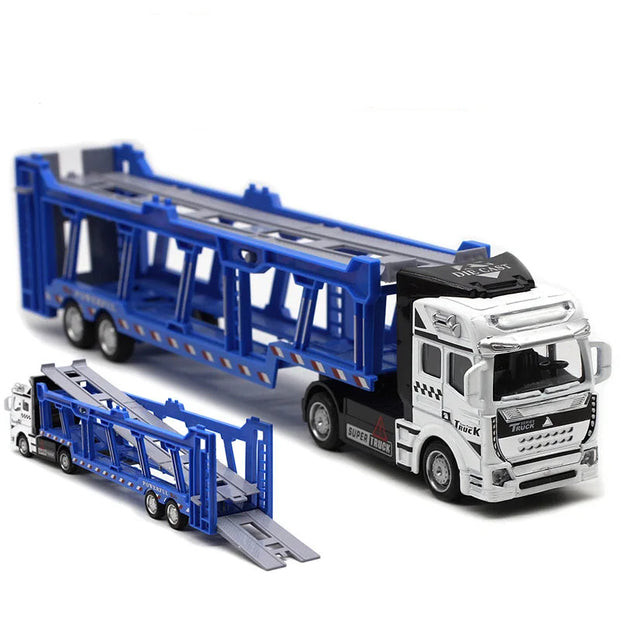 1:48 Scale Diecast Alloy Transport Truck Model – Large Vehicle Collectible Toy