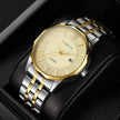 Gold and silver watch with 'KASRLUO' branding on a dark background