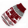 Knitted pet sweater with deer pattern on a white background