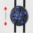 Round height adjustment device with blue lights on a white background
