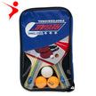 Table tennis racket set with paddles and balls in a carrying case, featuring the RECALL brand.